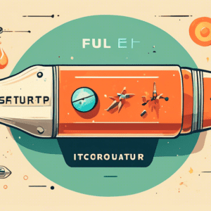 A rocket ship labeled Startup with two fuel tanks connected, one labeled Incubator and the other Accelerator, each with a different type of fuel gauge.